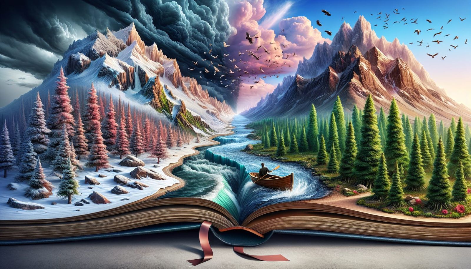 Pages transformed into landscapes  by @Adamka