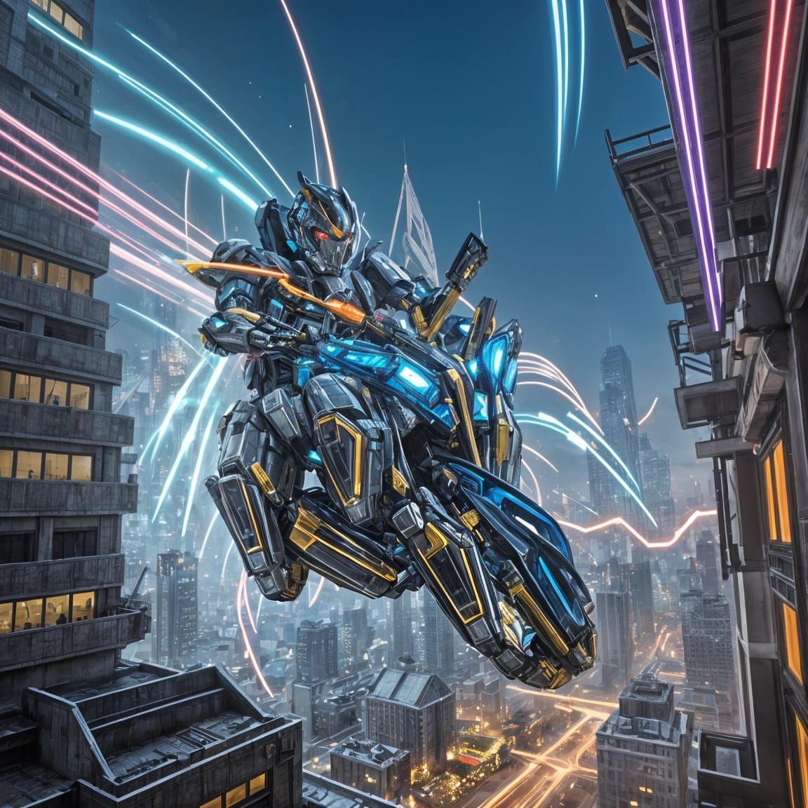 Holographic Mecha Battle with Dynamic Characters