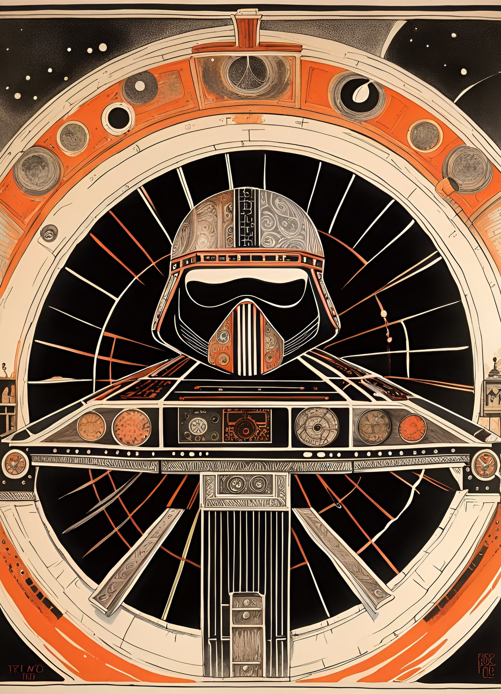 Art Deco Star Wars: The Force Awakens Movie Poster