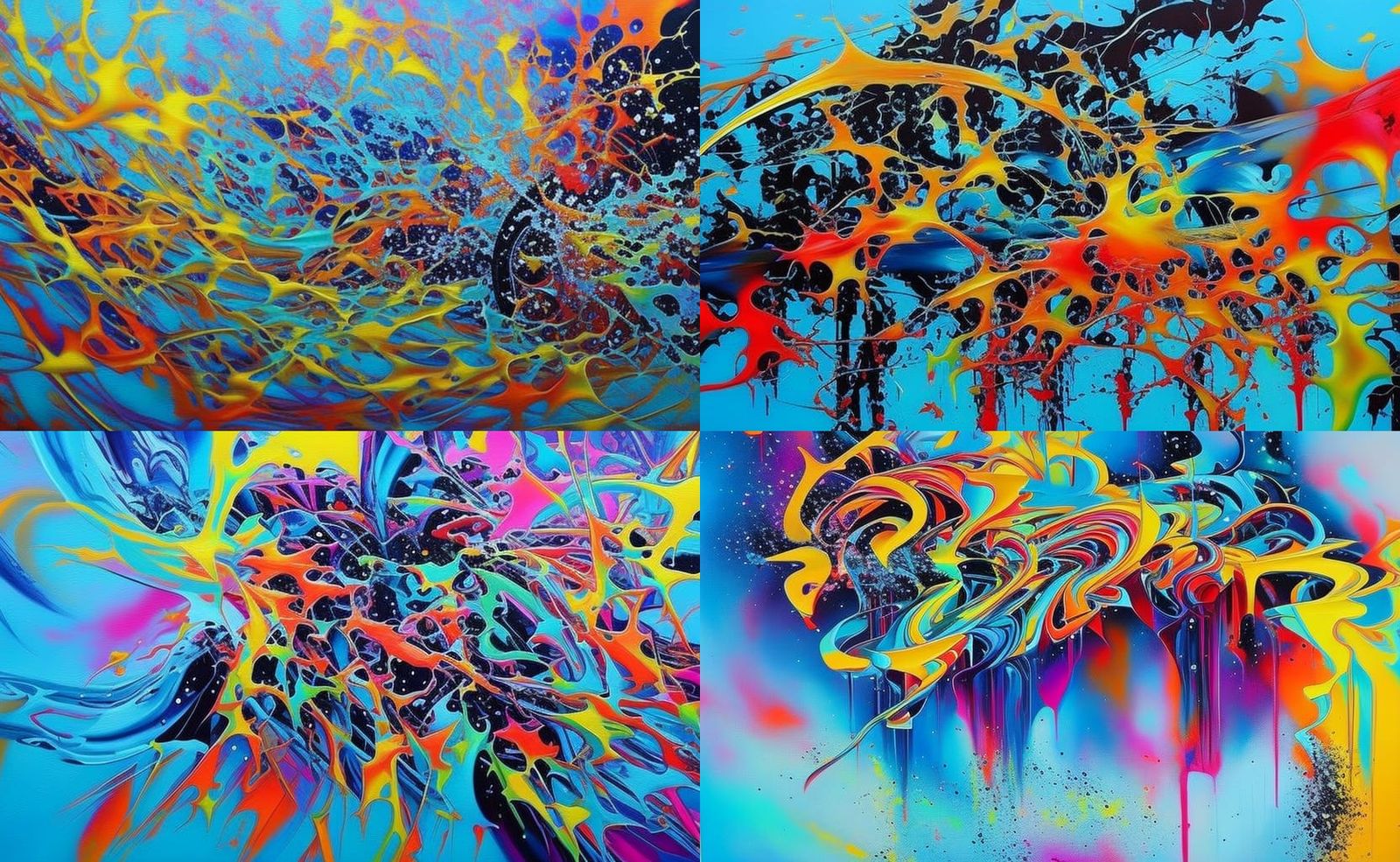 "Paul Nipkow, working on an invention, graffiti art, splash art, street