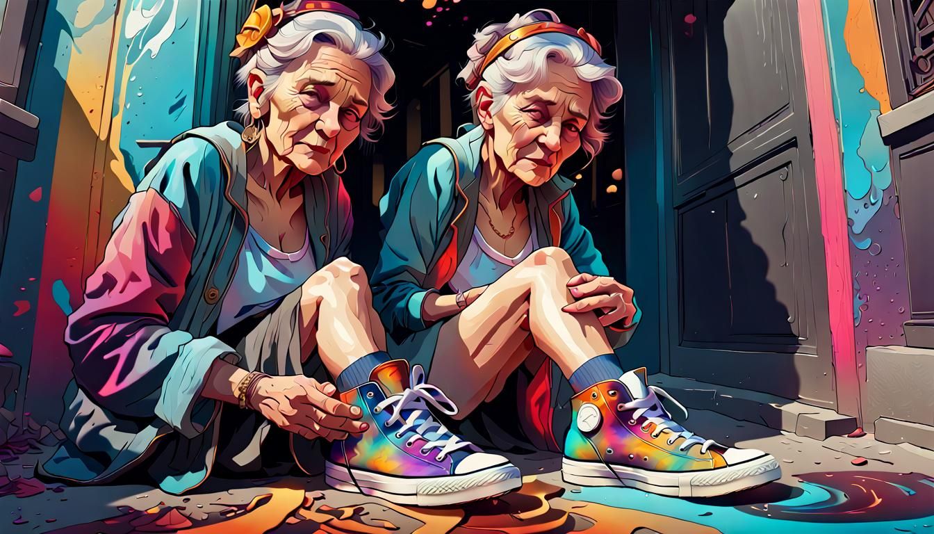 the old woman who lived in a designer shoe,  8k resolution c...