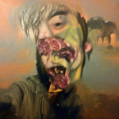Zombie Eating Raw Flesh