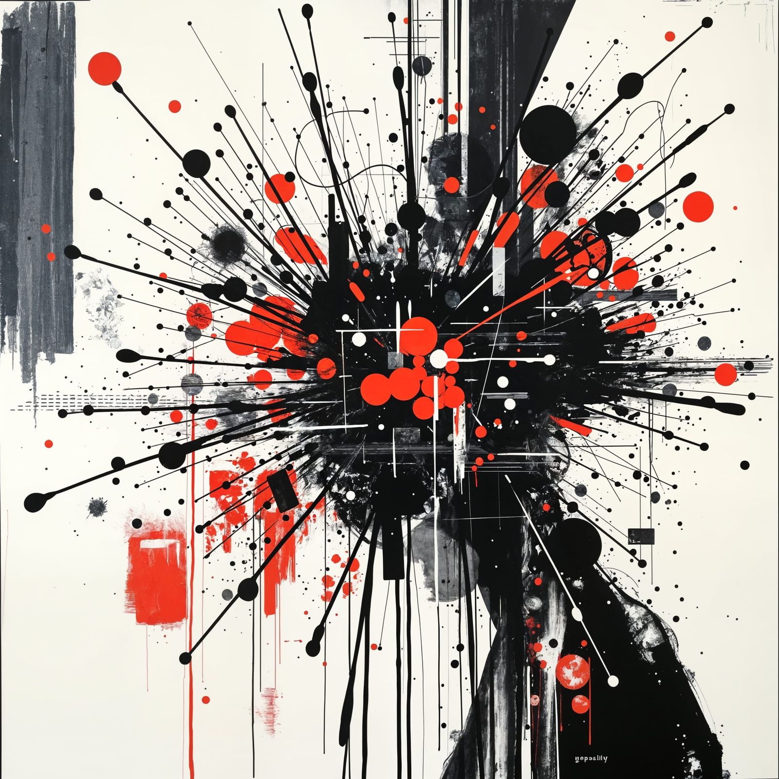 Vibrant Abstract Splash in Geometric Style