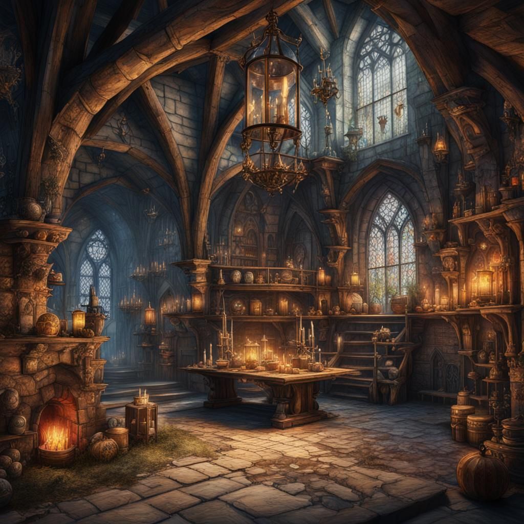 Inside a Medieval Lair  by @Hilo Girl