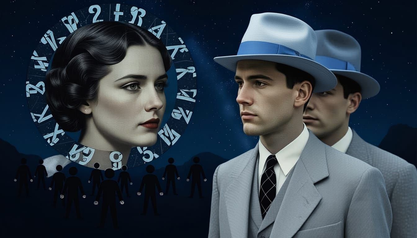 memories of tomorrow: super-natural zodiac mindwarp screwtape blacksheep, overlapped contorted photomontage guystick bodie 3d stick figures ...