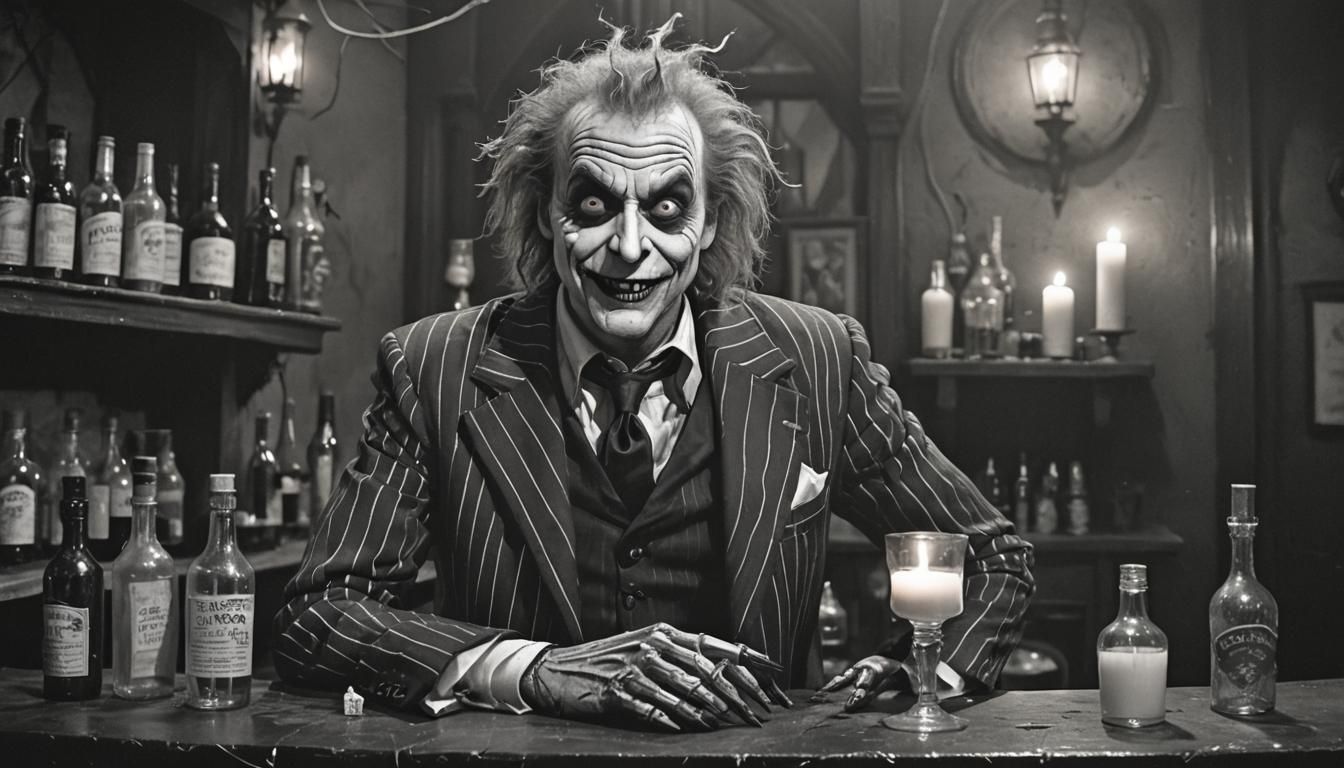 Beetlejuice in a bar