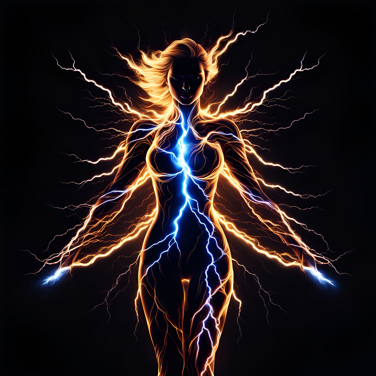 Lightning Girl AI Generated Artwork NightCafe Creator