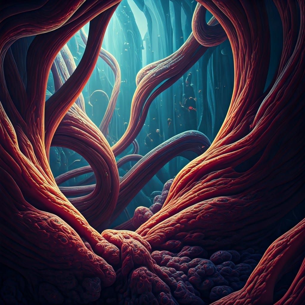 Ethereal Microorganisms in Dreamlike 8k Matte Painting