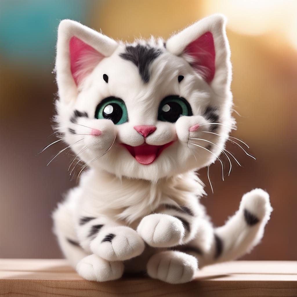 Happy kitty puppet