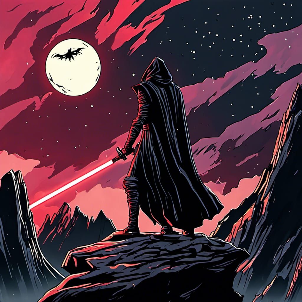 A menacing sith looking upon his domain