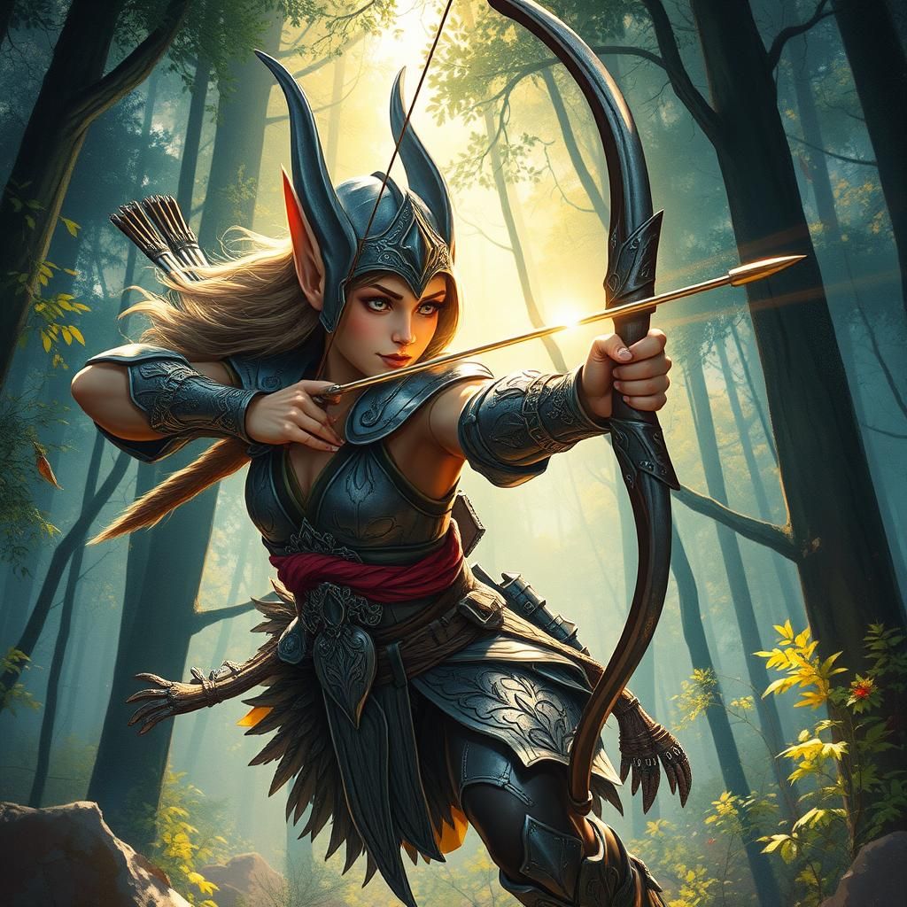 Half-elf Ranger at Work  by @Staircase Flash