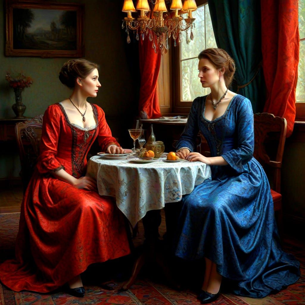 Two Women in a Haunting Surrealistic Scene