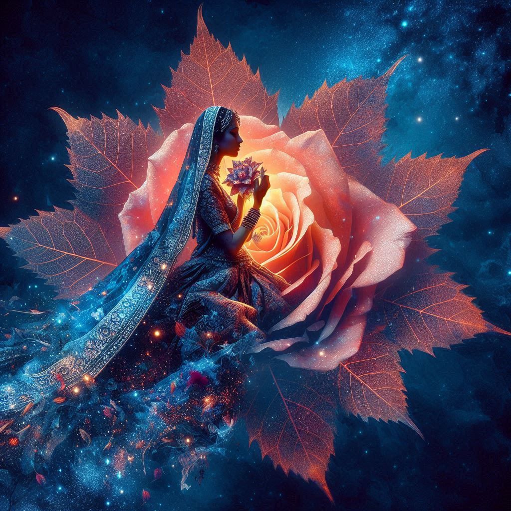 Rose Indian princess Double exposure