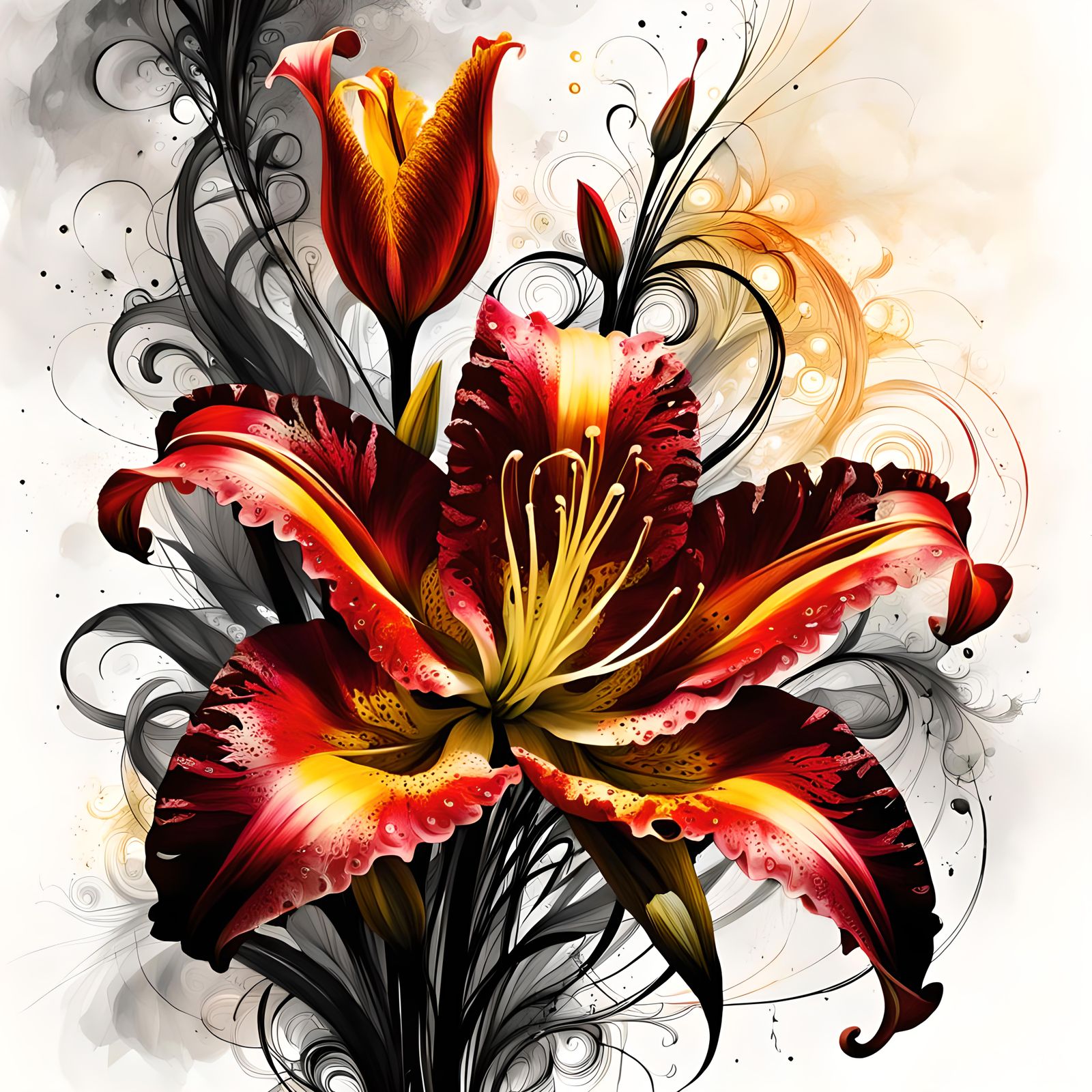 Red Lily  by @Oblique Lens