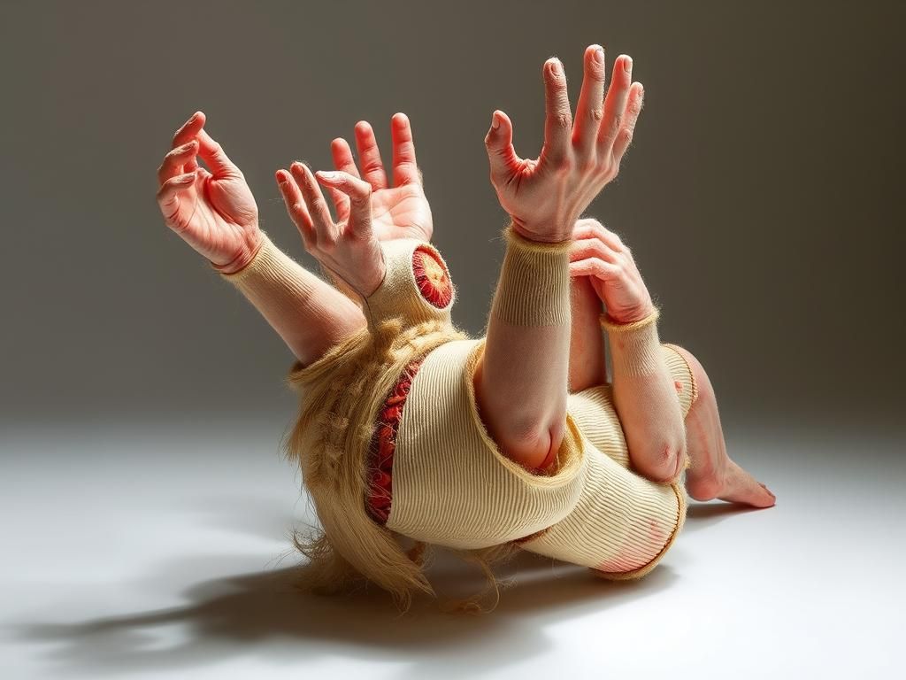 Surreal Deconstructed Body in Mixed Media Style