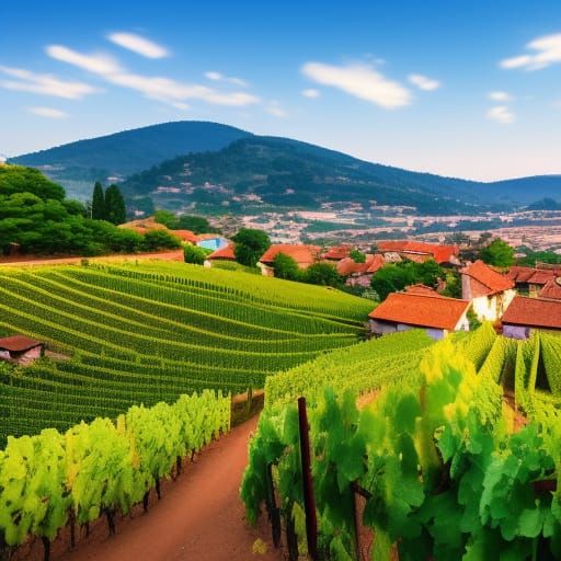 French hillside village in Alsace
