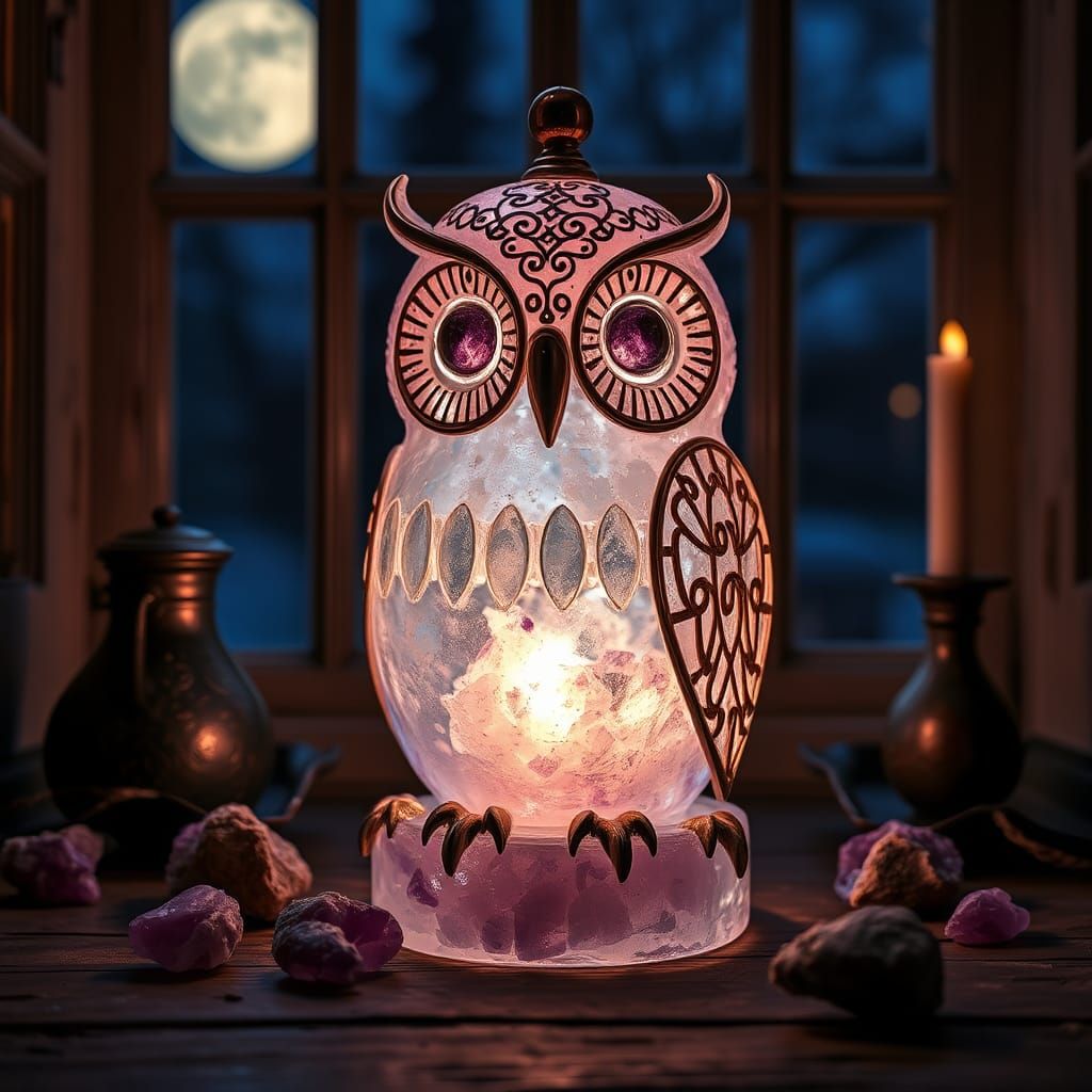Owl salt lamp