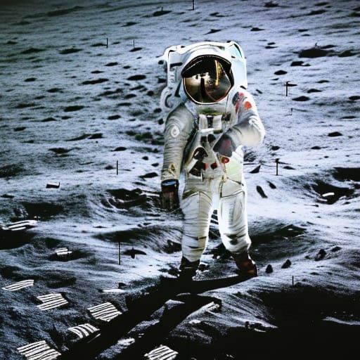 Astronaut Standing On the Moon