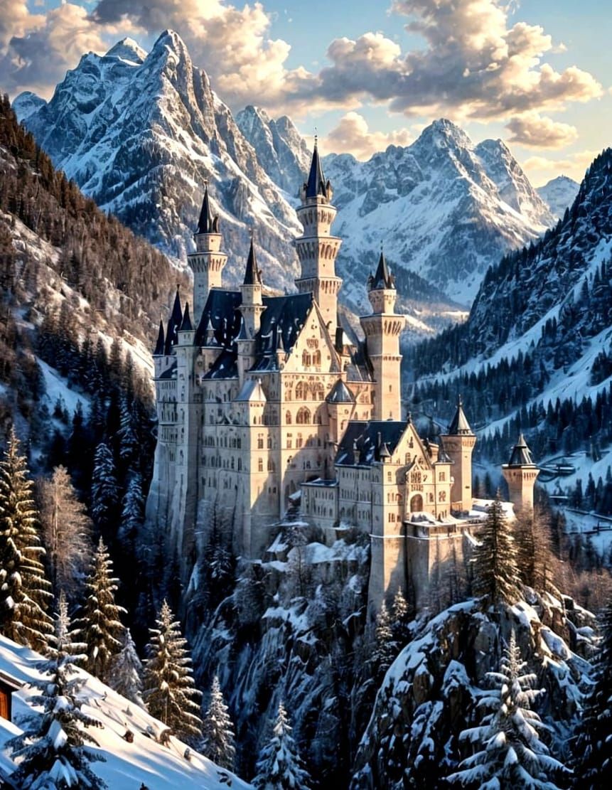 Castle in the snow  by @Neverland