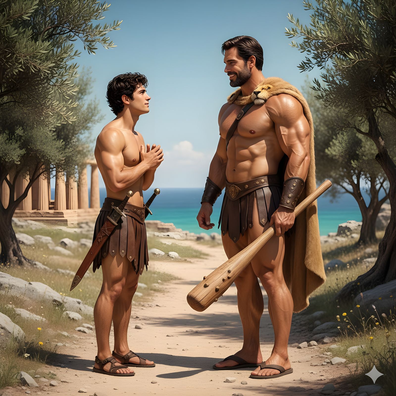 Theseus meets Heracles