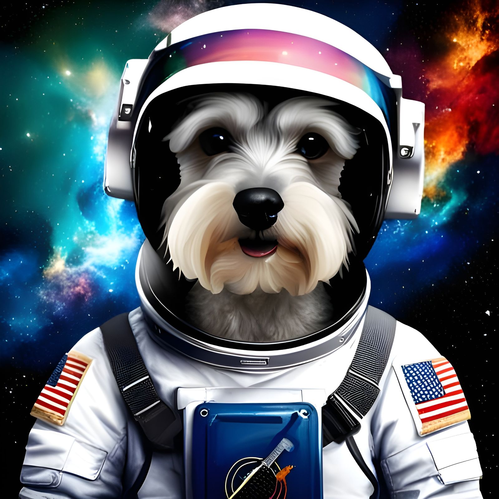 Schnauzer Astronaut  by @Caroline