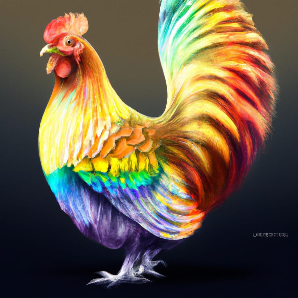 Rainbow rooster. - AI Generated Artwork - NightCafe Creator