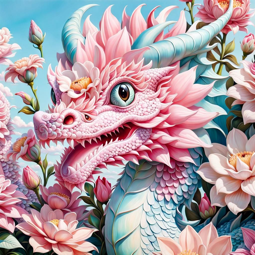 Pastel Flower Dragon