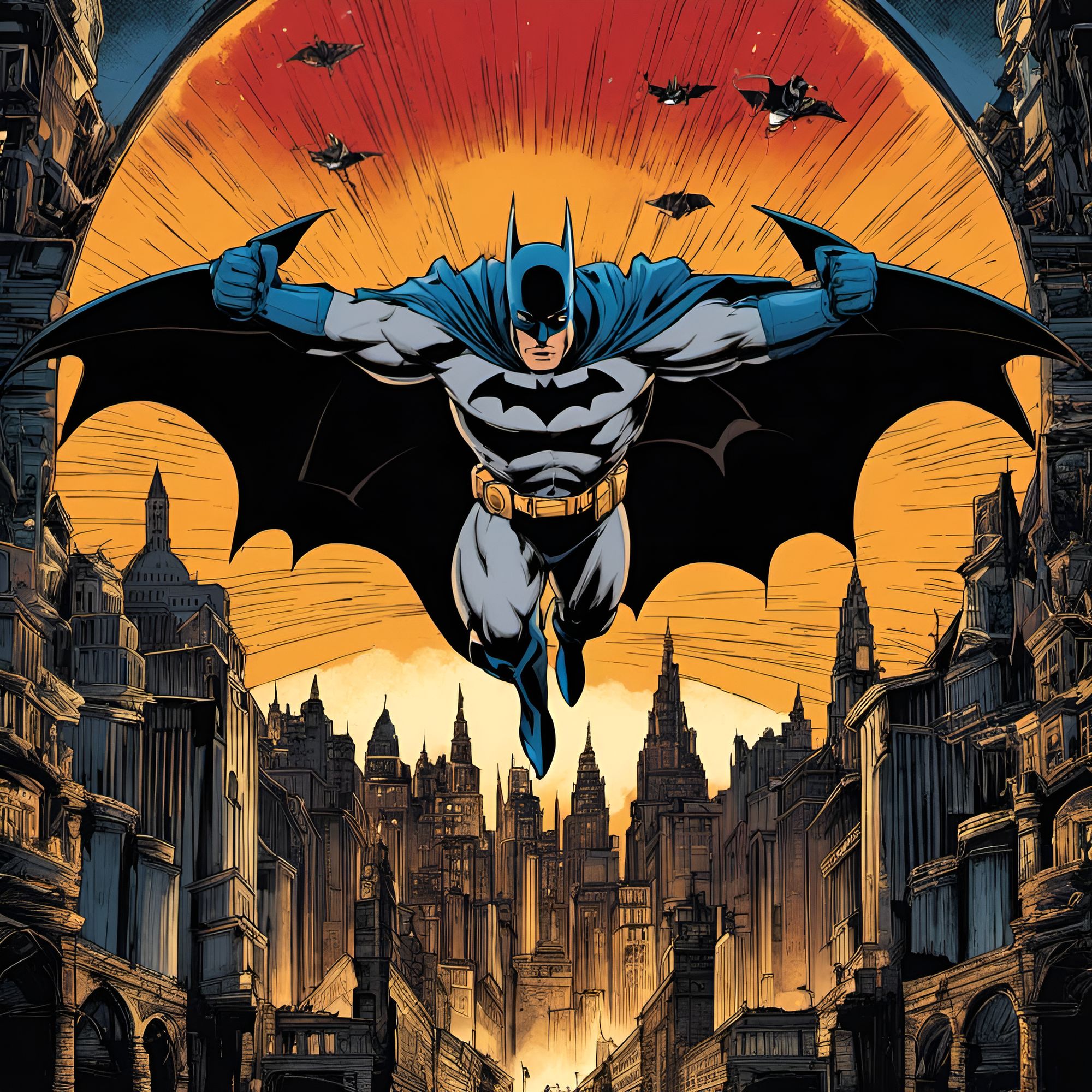 Batman Over Gotham - AI Generated Artwork - NightCafe Creator