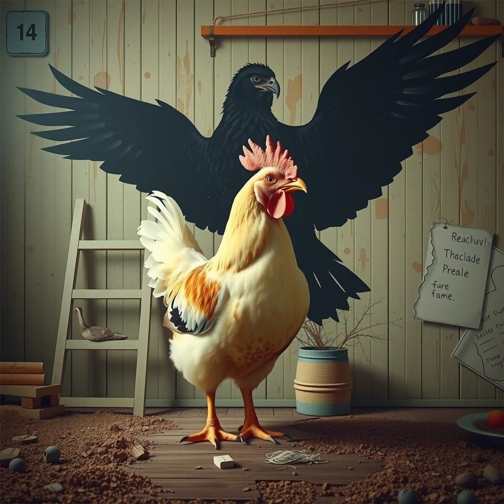 Whimsical Farm Scene in Earthy Tones