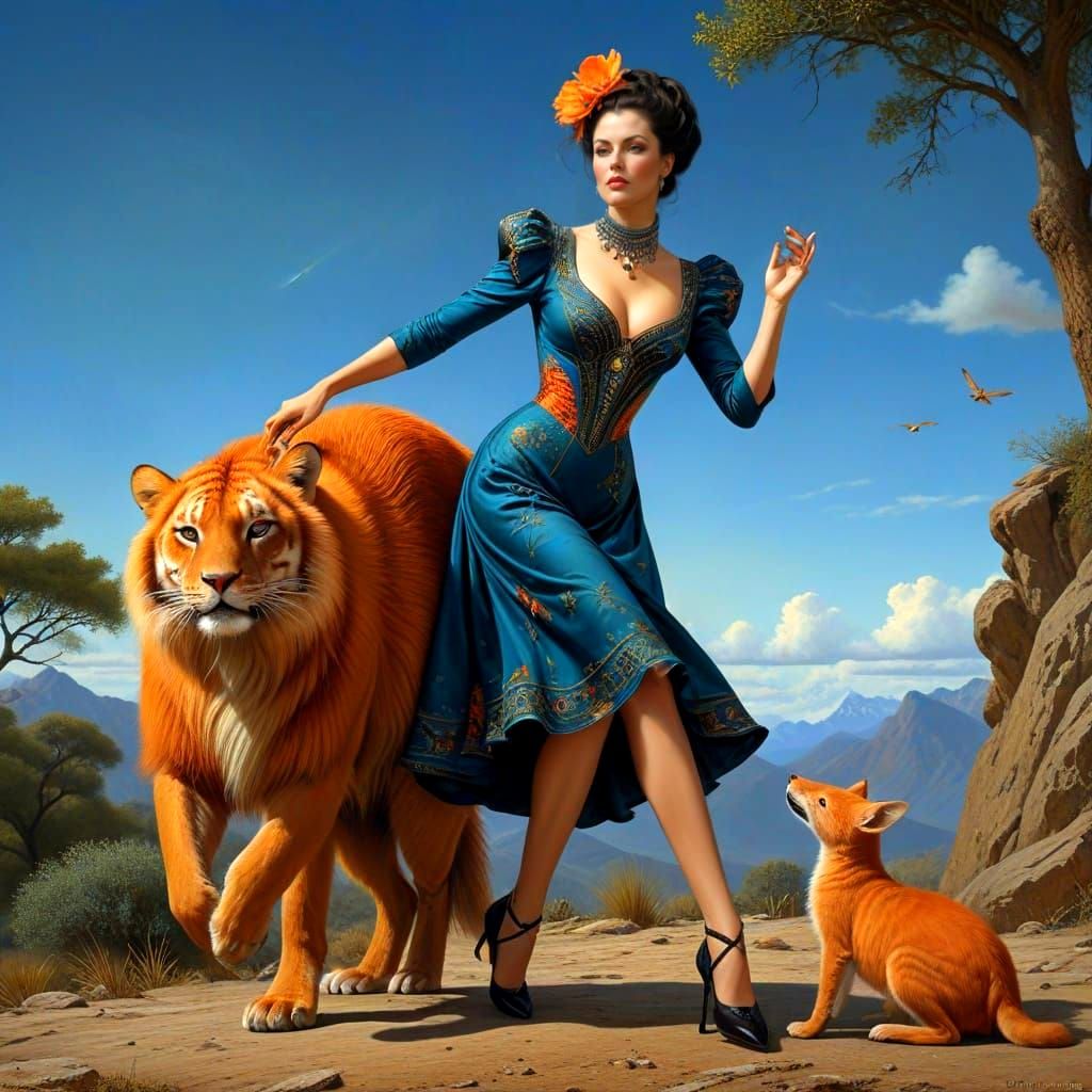 Surrealistic Portrait of a Flamboyant 1820s Lady