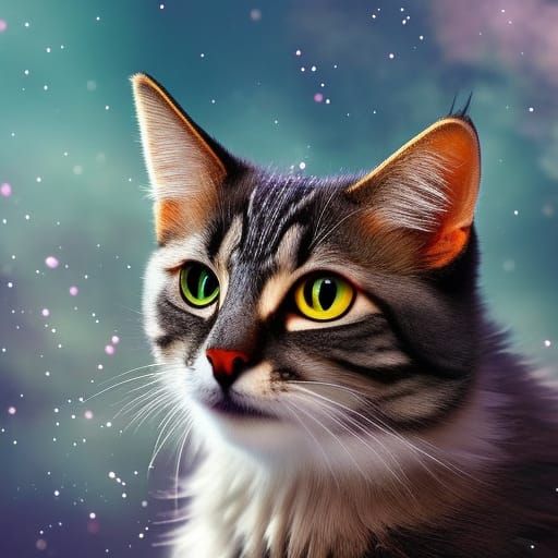 Bird winged cat hybrid, furry, fluffy, beautiful detailed matte