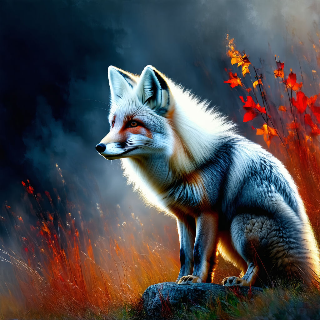 Arctic Fox  - Animal Digital Paintings
