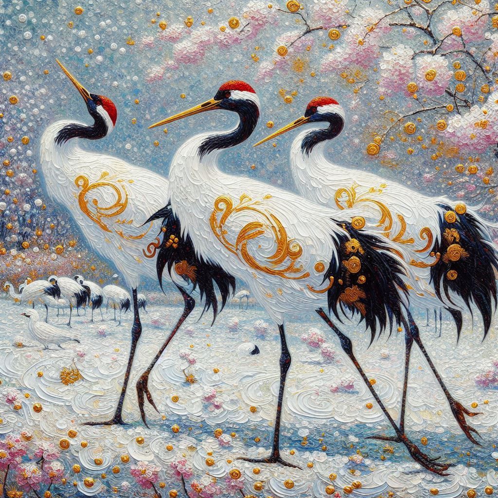 Birds in the snow