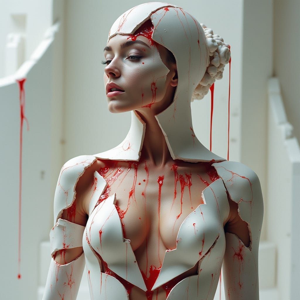 Surreal Cubist Goddess in Brutalist Fashion