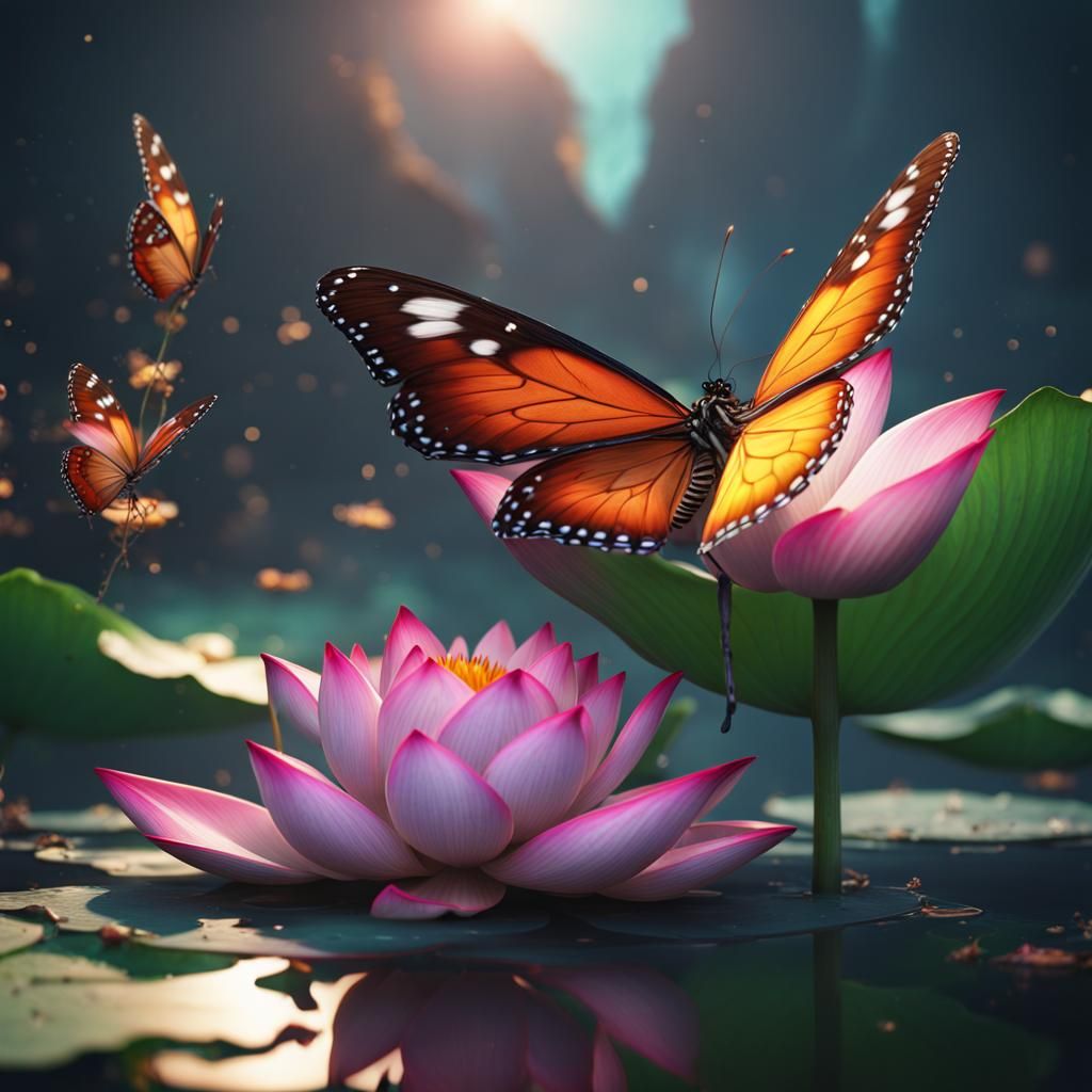 Butterfly on the lotus