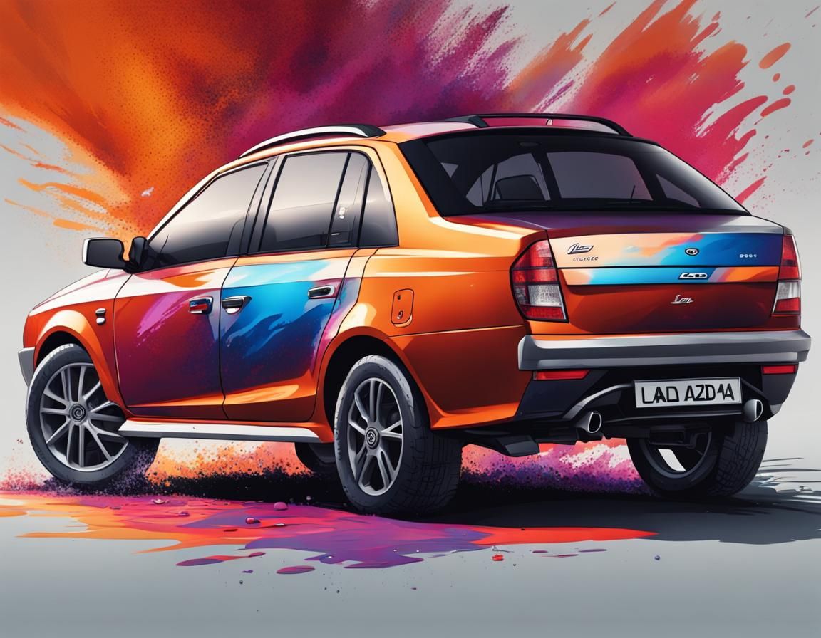 LADA Granta Sport. Hyperrealistic, splash art, concept art, ...
