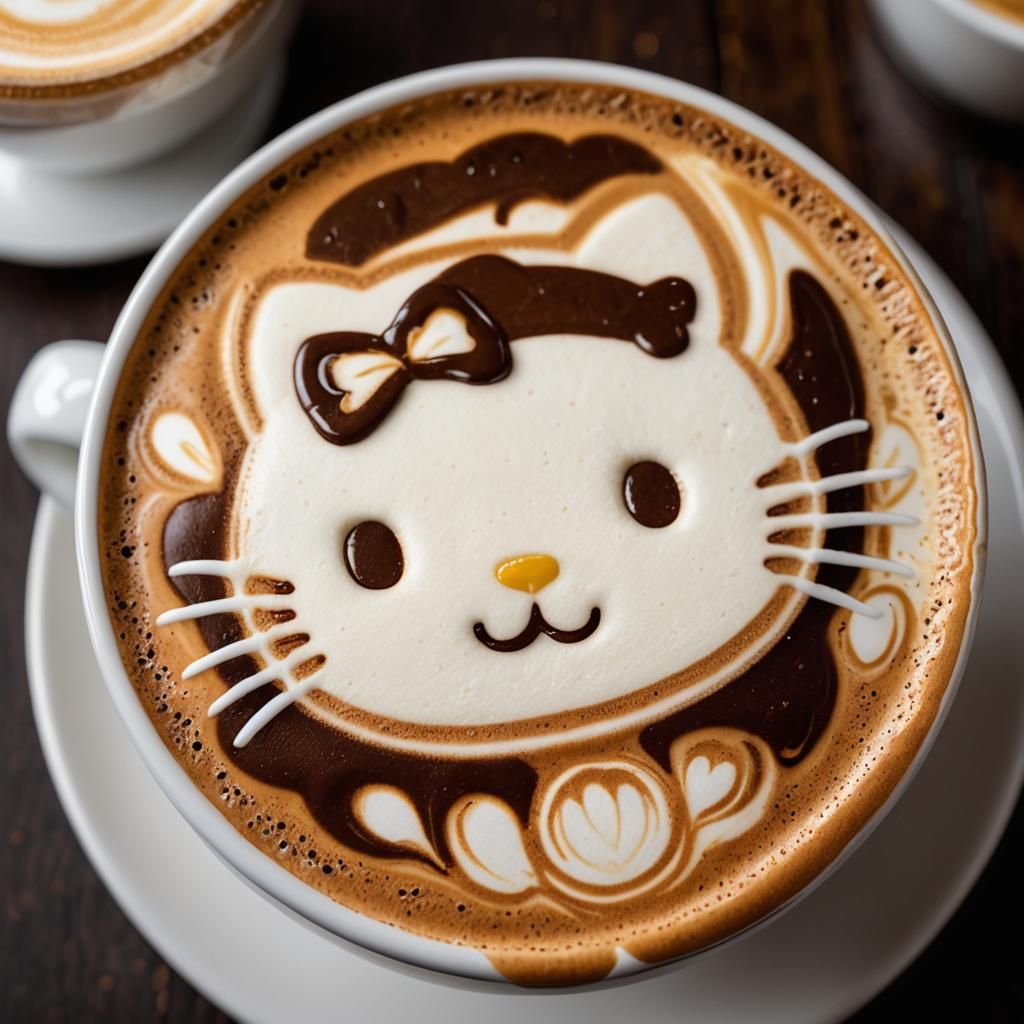 Hello Kitty latte  by @moowokuorn