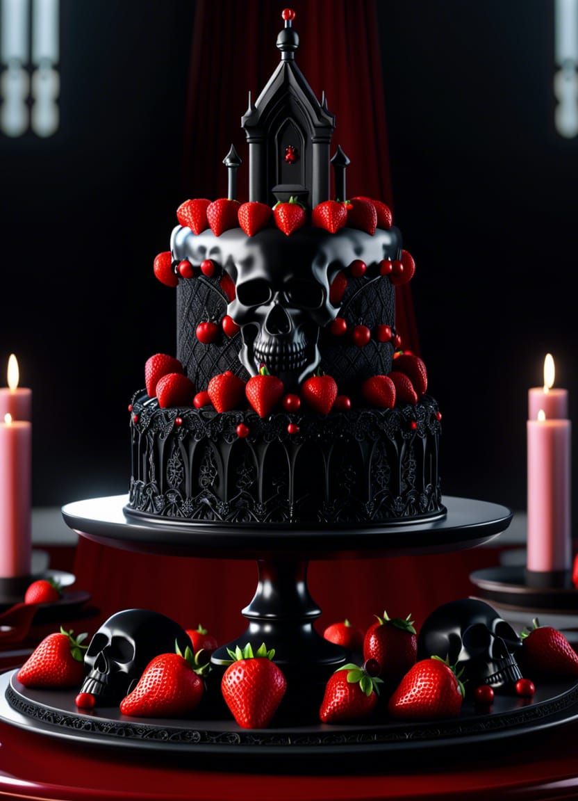 Gothic Skulls Cake!