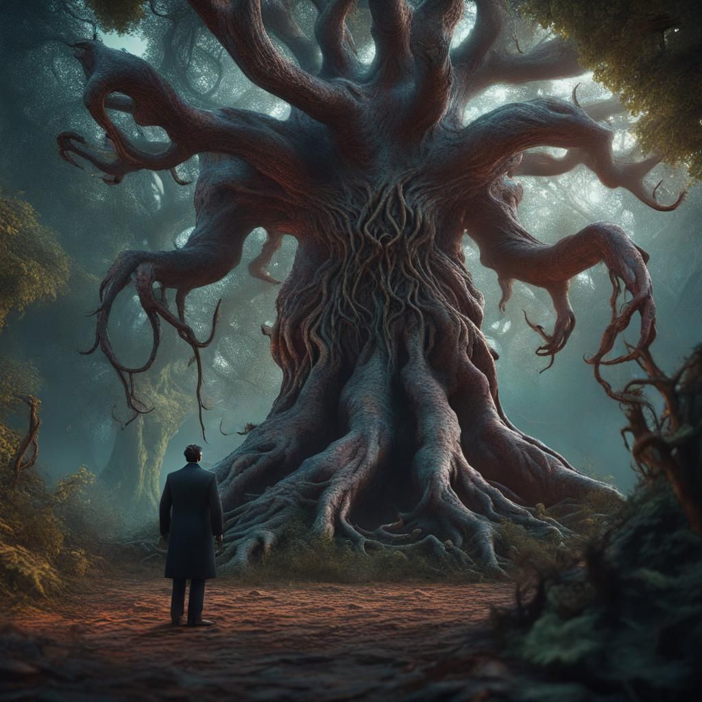 Wise Mystical Tree is evil - AI Generated Artwork - NightCafe Creator