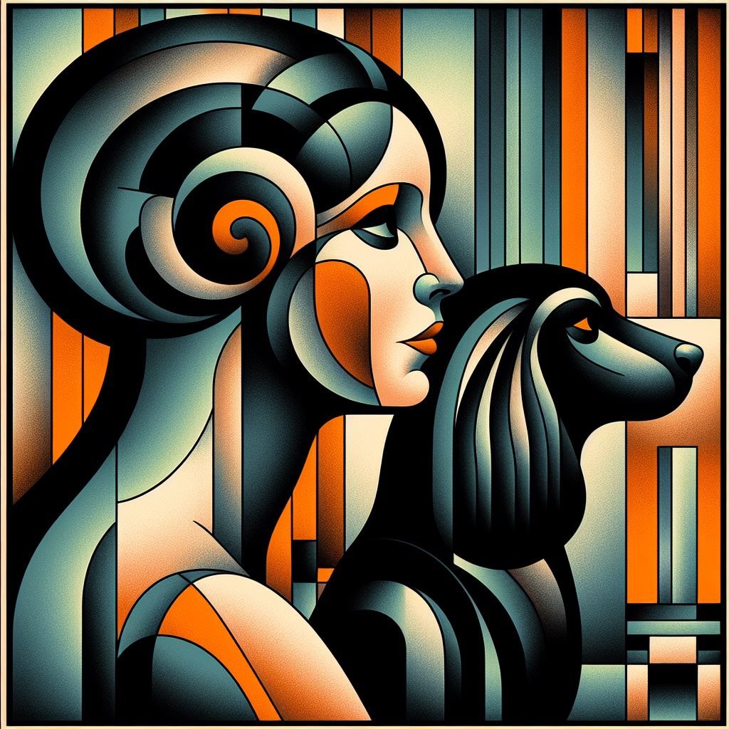 Abstract Portrait: Woman and her Dog