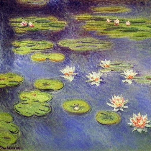 Lillies on a pond