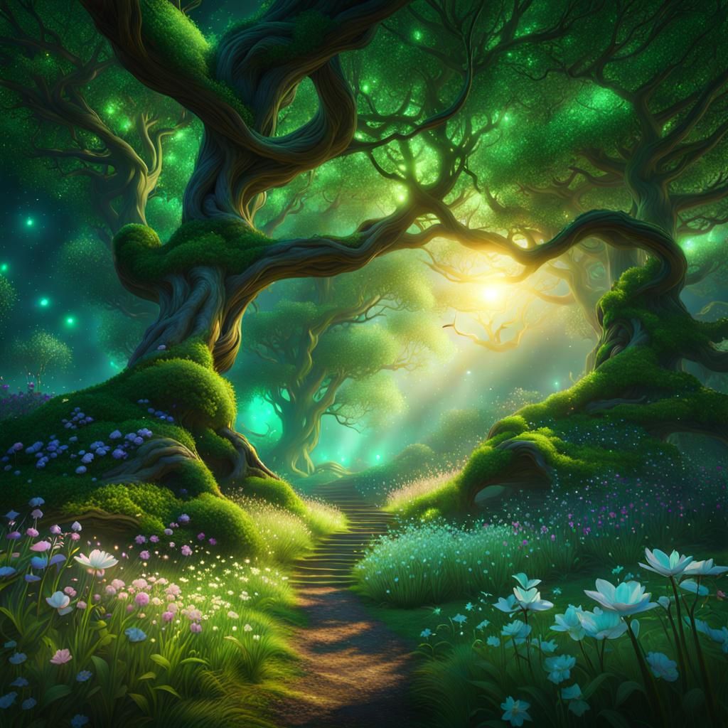 Enchanted summer forest - AI Generated Artwork - NightCafe Creator