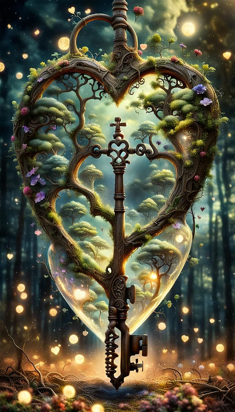 Enchanted Heart Key  by @toomanynates