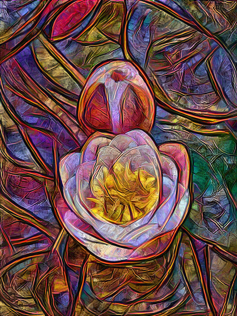 Glass stained nenuphar