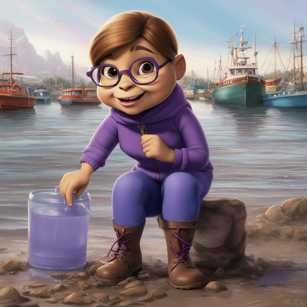 Human Jeanette Miller, working at a tidal mudflat