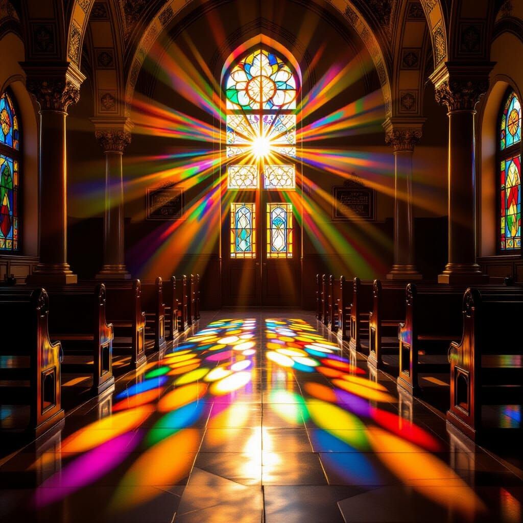 Stained Glass Window Illuminates Ancient Synagogue