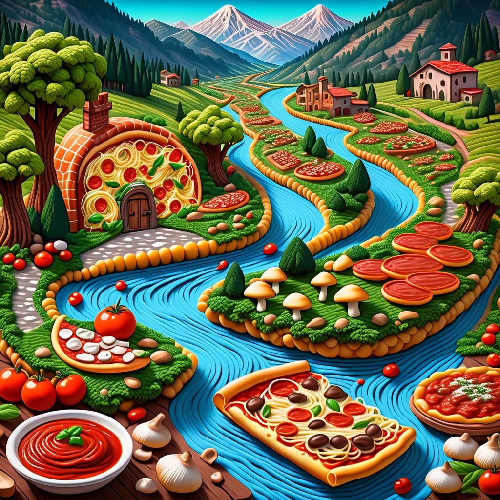 Italian Food Land.  by @CreationsByE