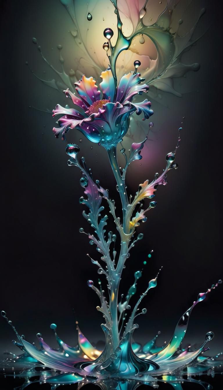 Splashy Glasstype Flower