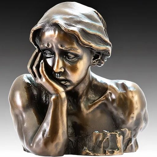 Bronze bust of a young woman