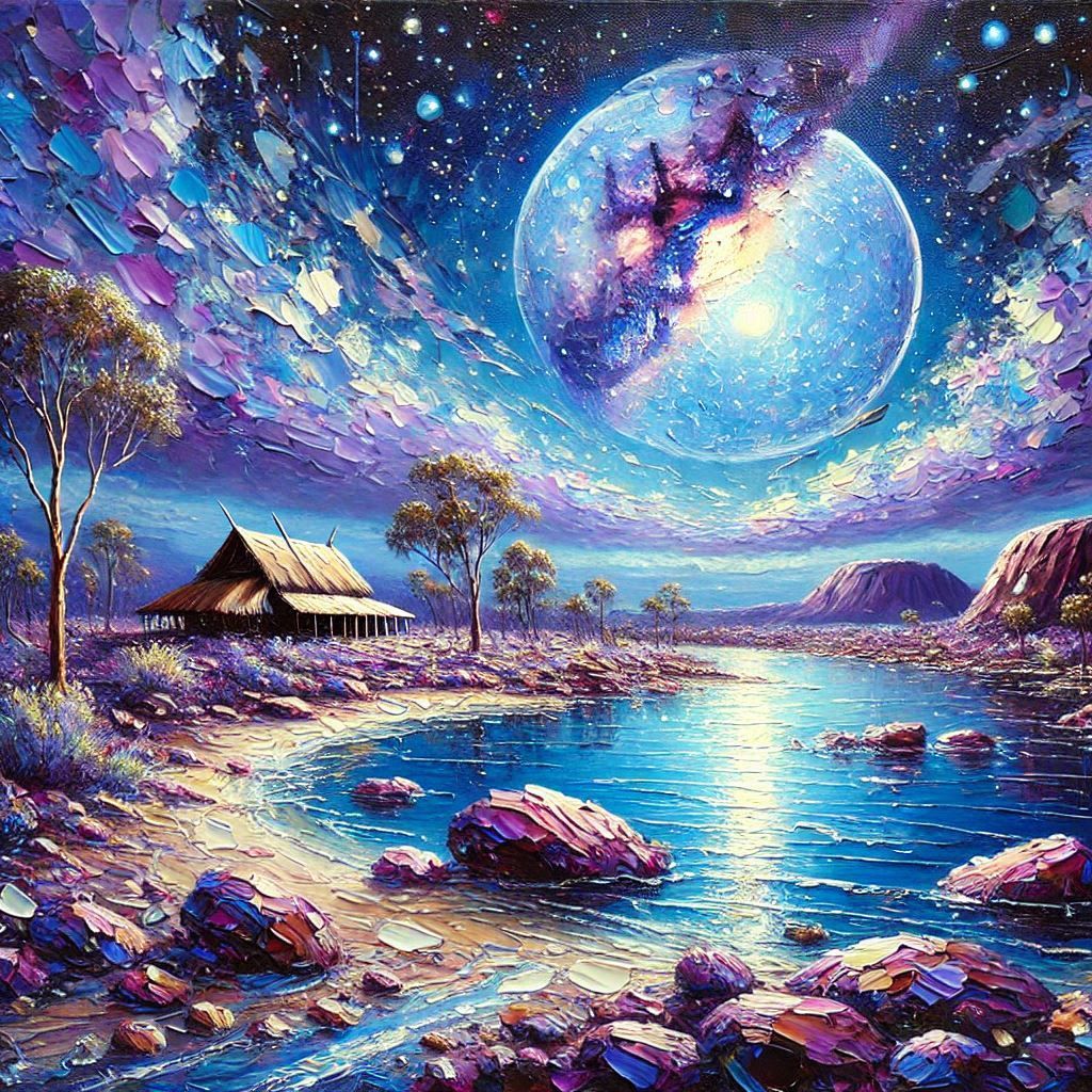 Full moon over the lake house